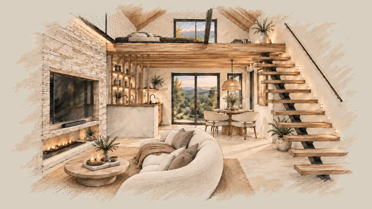 Illustration de l’intérieur du futur refuge Mysa
